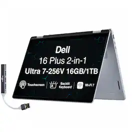Dell - Upgraded - 16 2-in-1 Laptop 16.0 WUXGA Display (Intel Ultra 7-256V, 16GB LPDDR5X, 1TB SSD, Intel Arc 140V, Win 11 Home) - Ice Blue