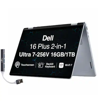 Dell 16 Plus 2-in-1 Ultra 7-256V 16GB/1TB Touchscreen Backlit Keyboard Wi-Fi 7