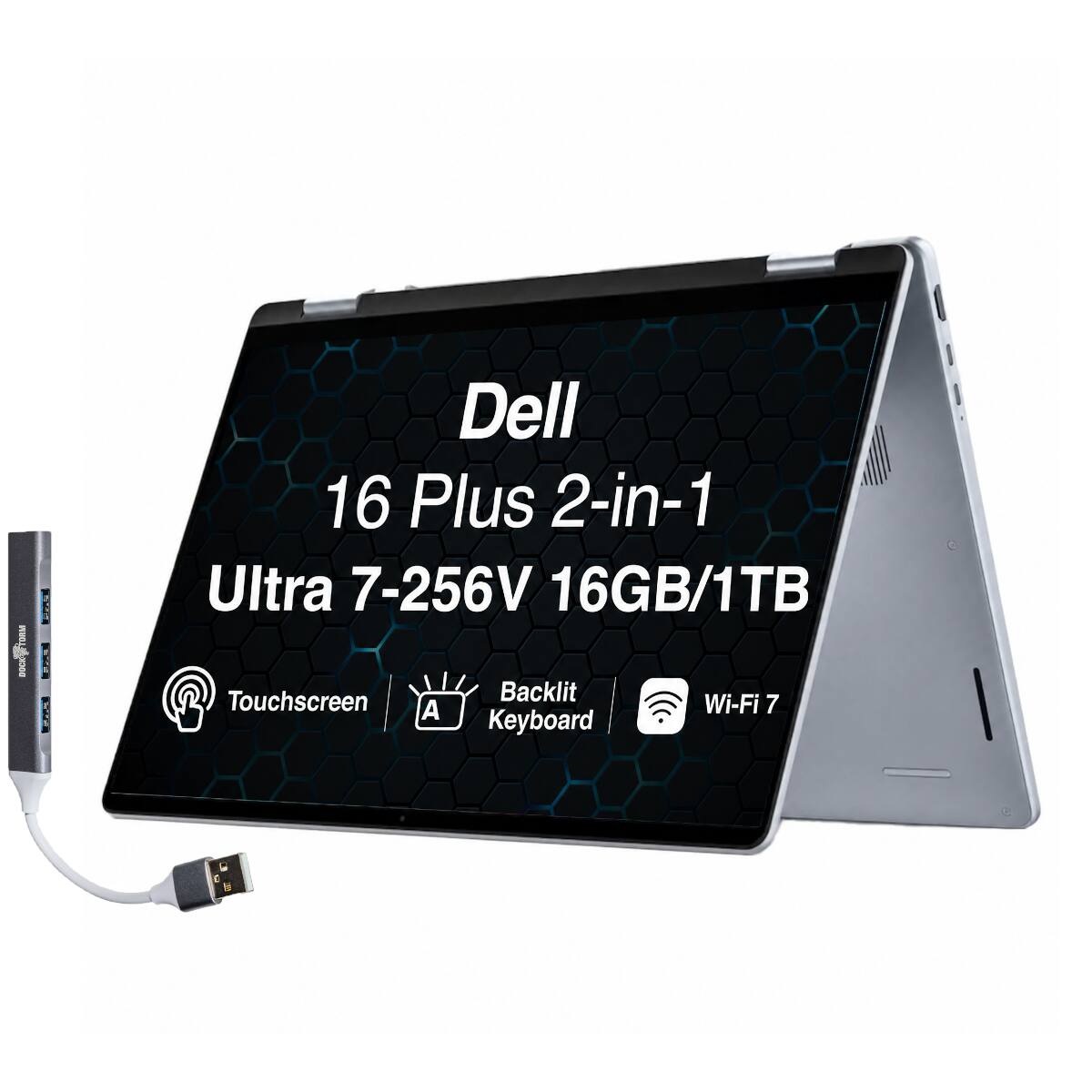 Dell - Upgraded - 16 2-in-1 Laptop 16.0 WUXGA Display (Intel Ultra 7-256V, 16GB LPDDR5X, 1TB SSD, Intel Arc 140V, Win 11 Home) - Ice Blue