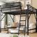 Alt View 3. GOODSILO - Full Size Metal Loft Bed with Storage Shelves and Ladder for Kids and Teens - Black.