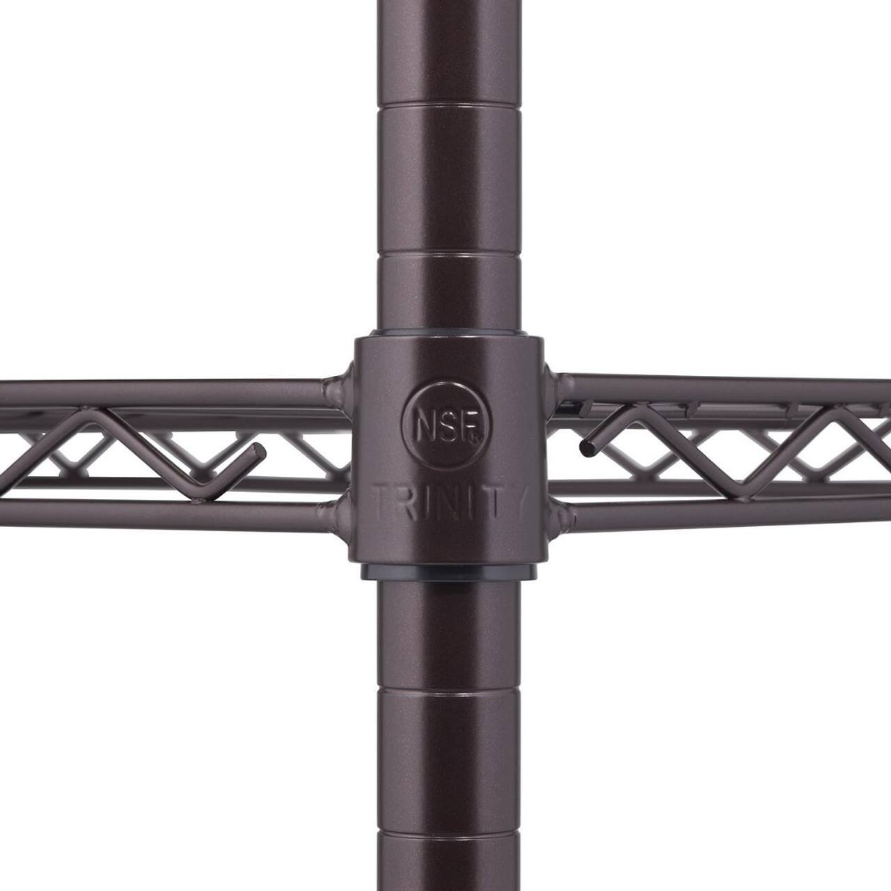 Alt View 13. TRINITY - 4-Tier 36x14x54 Commercial Wire Shelving NSF w/Liners Dark Bronze - Dark Bronze.