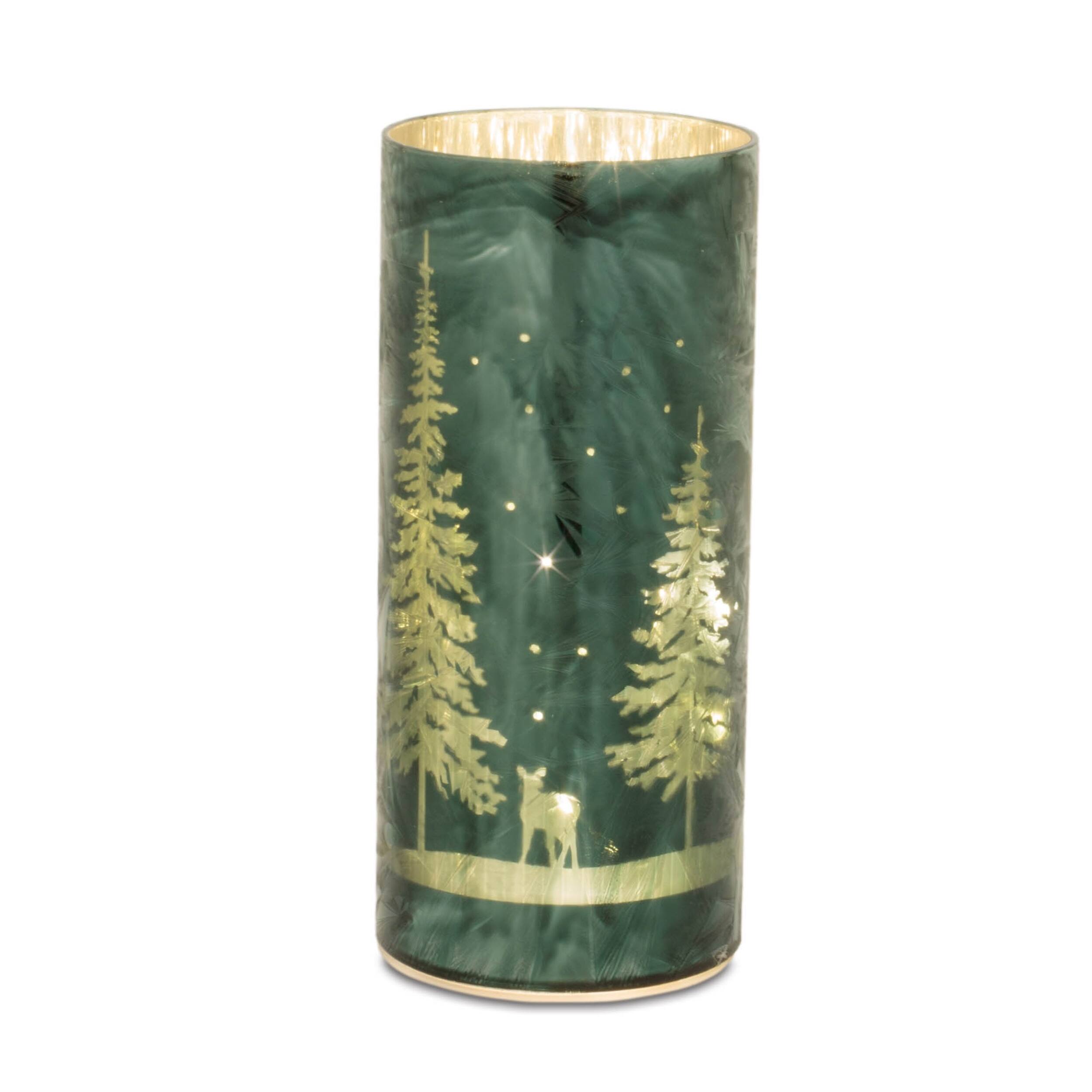 Back. BreeBe - LED Pine Tree Luminary (Set of 3) - Green.