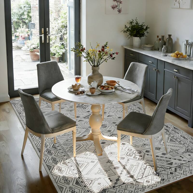 Back. RYHNUYNE - 5x7 Area Rugs Living Room Rug Washable Vintage Boho Rug No Slip Stain Resistant Soft Carpet Indoor Floor Floral Carpets - Painting.