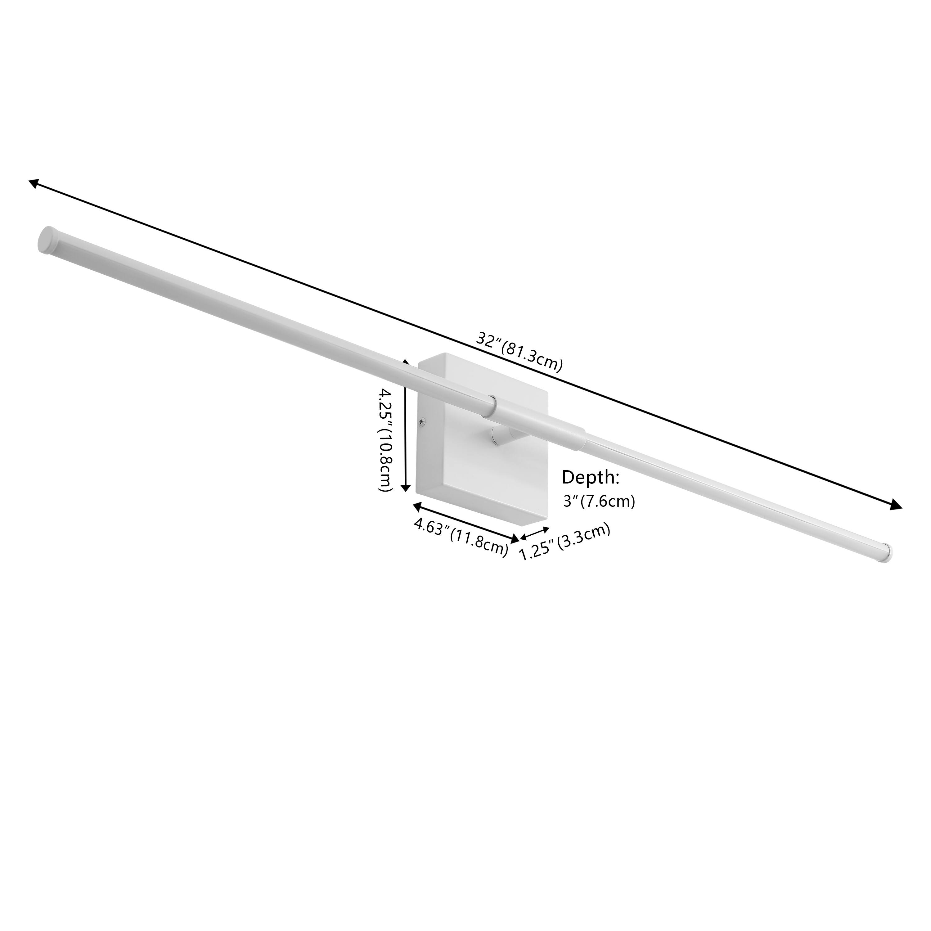 32" (81.3cm)  
4.25" (10.8cm)  
Depth: 3" (7.6cm)  
4.63" (11.8cm)  
1.25" (3.3cm)