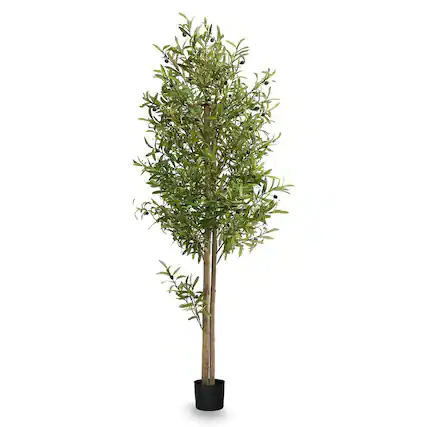 Front. Maia Shop - Maia Shop Artificial Olive Tree 6 Feet Tall Potted Home Decoration, 71 Inches - Green.