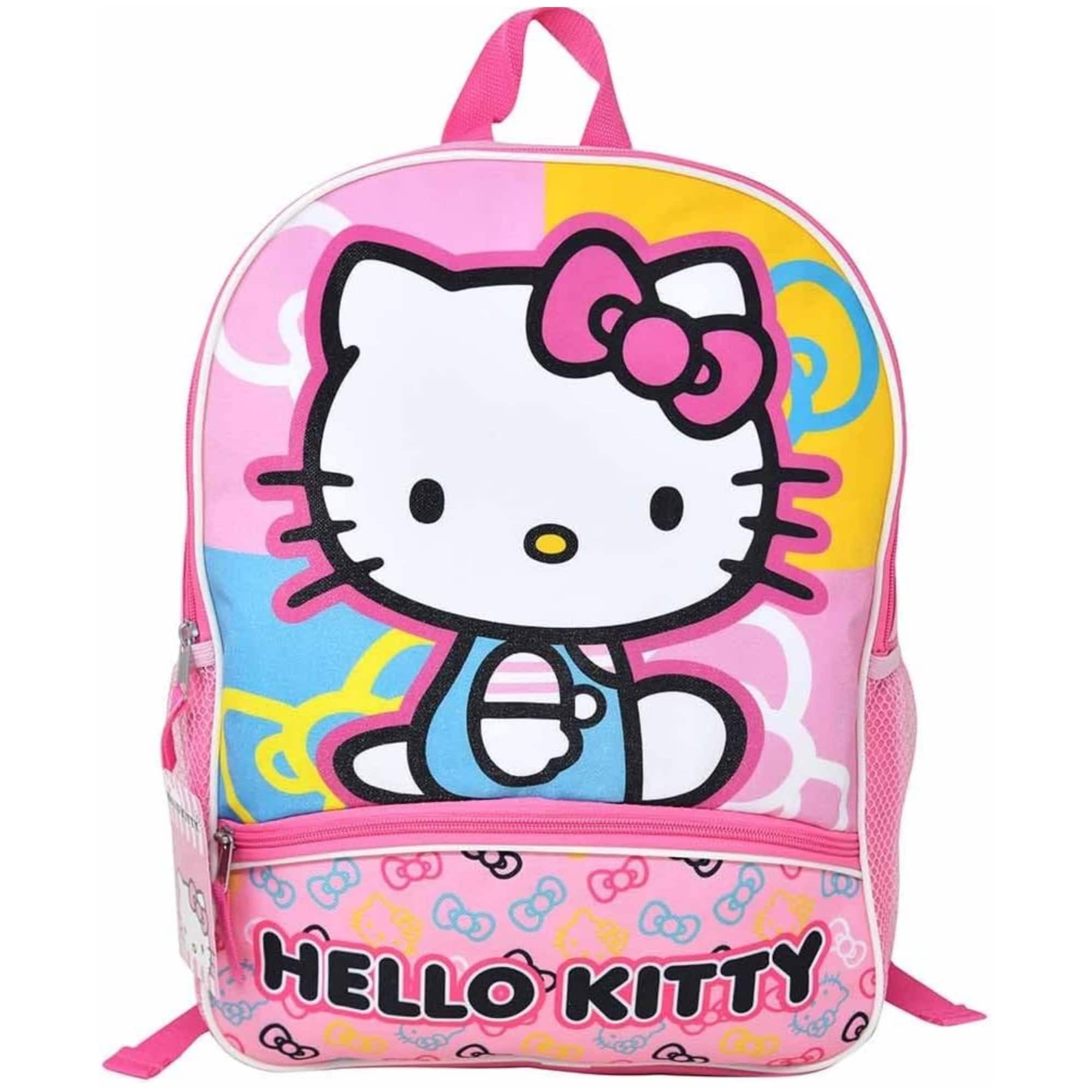Fast Forward Hello Kitty 16" Kids Backpack for Girls, with a small front Pocket - Pink