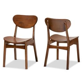 Baxton Studio - Katya Mid-Century Modern Finished Wood 2-Piece Dining Chair Set - Walnut Brown
