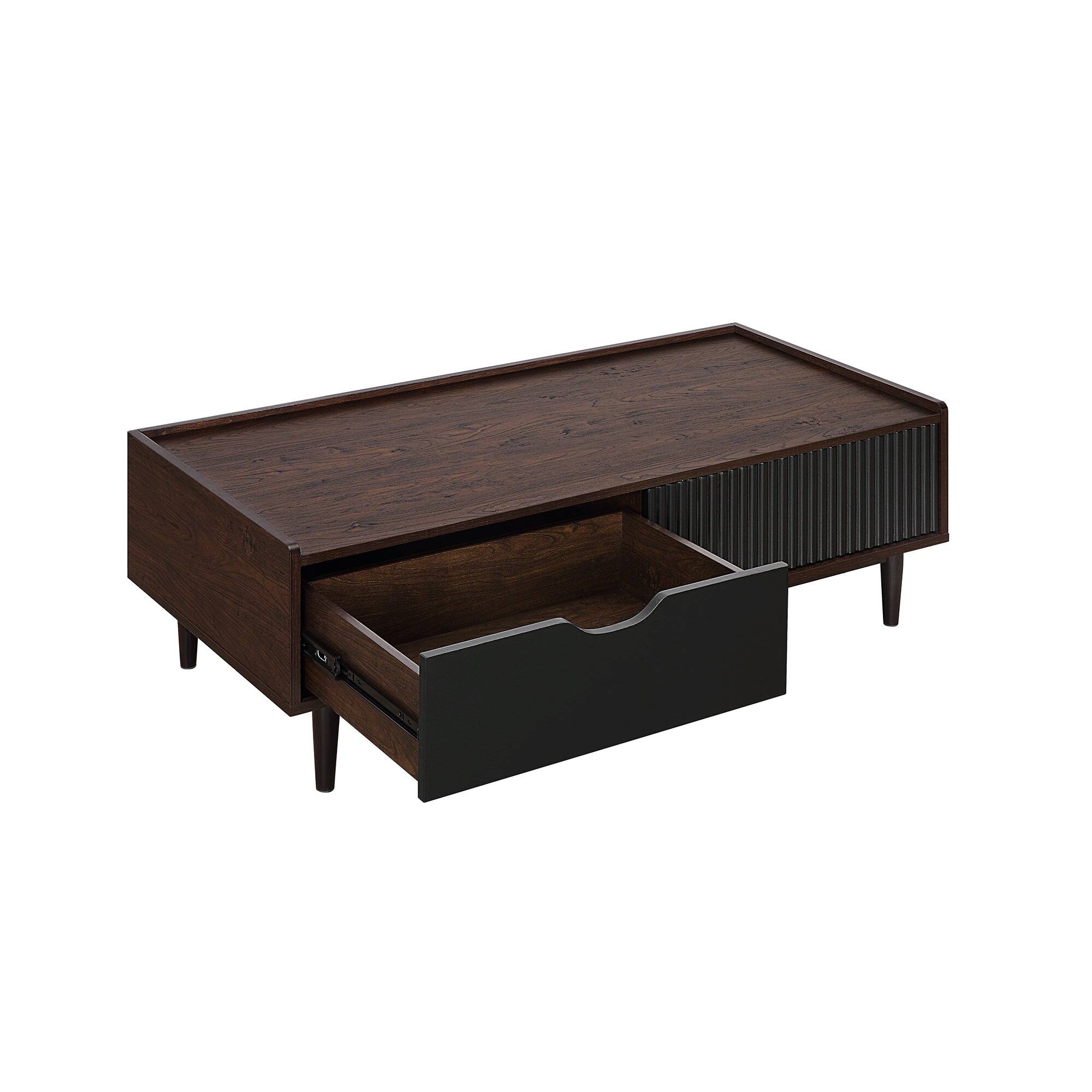 Alt View 6. Manhattan Comfort - Duane Mid-Century Modern 2-Piece Coffee Table & End Table Set - Black.