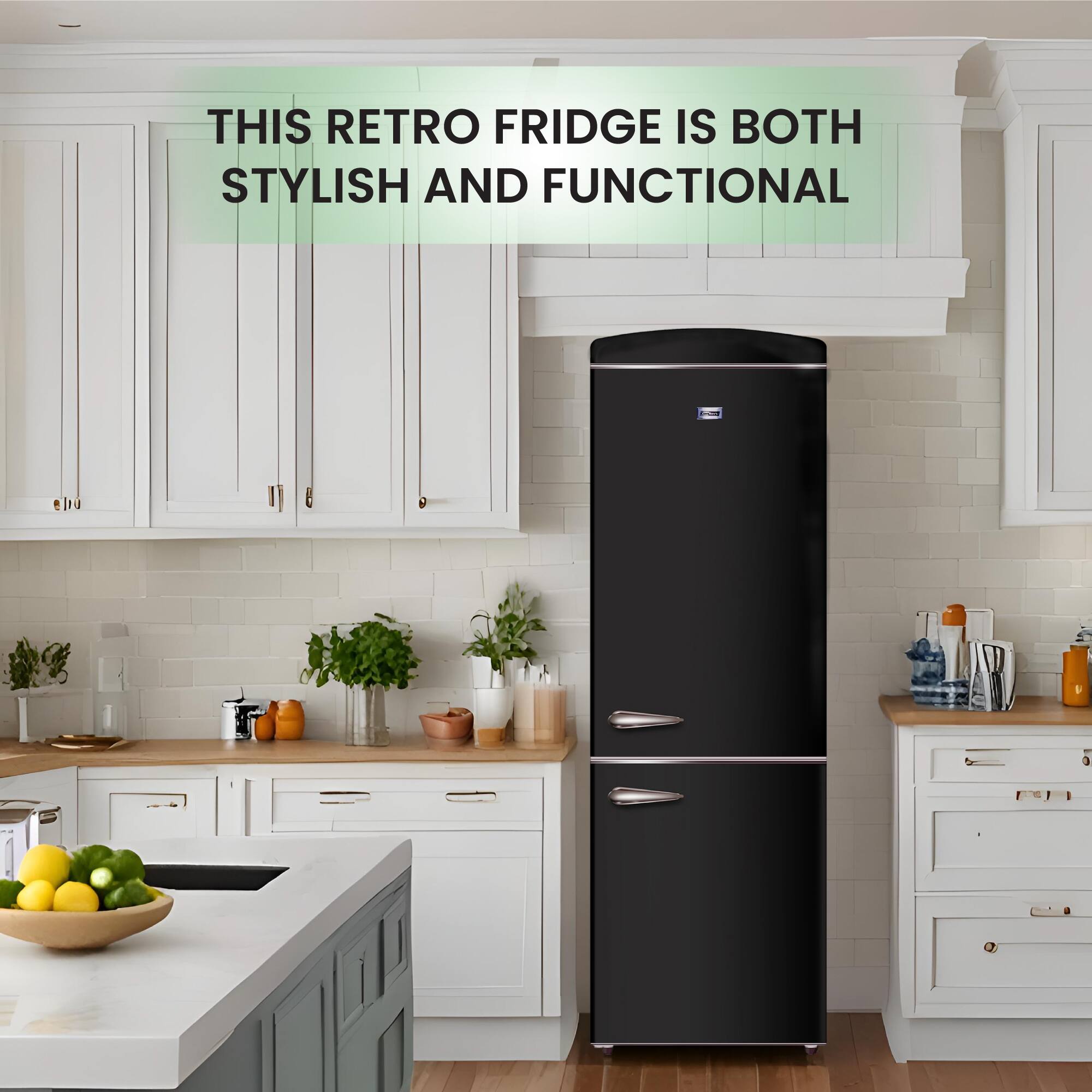 THIS RETRO FRIDGE IS BOTH STYLISH AND FUNCTIONAL
