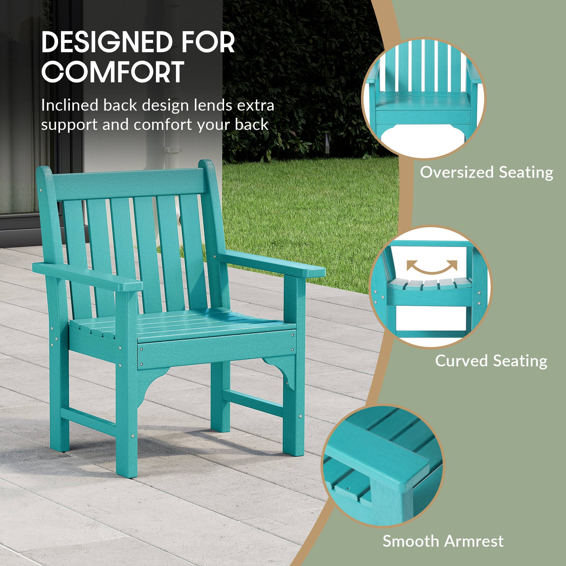 DESIGNED FOR COMFORT  
Inclined back design lends extra support and comfort to your back  
Oversized Seating  
Curved Seating  
Smooth Armrest