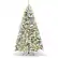 Front. Costway - 6Ft Pre-Lit Premium Snow Flocked Hinged Artificial Christmas Tree w/ 250 Lights - Green/White.