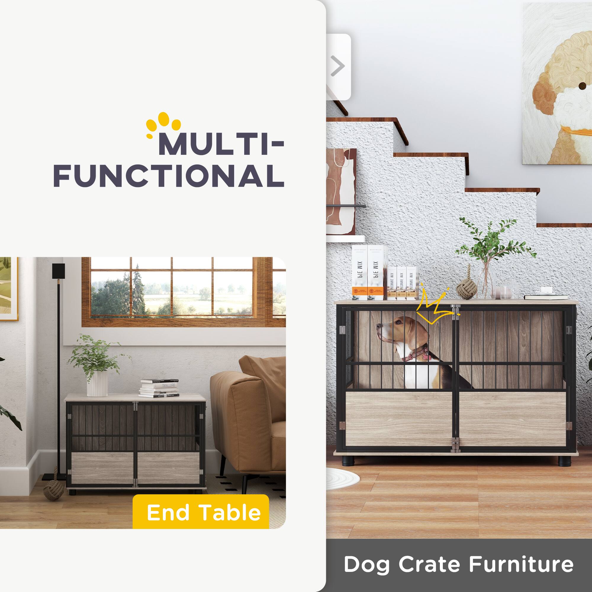 MULTI-FUNCTIONAL

End Table

Dog Crate Furniture