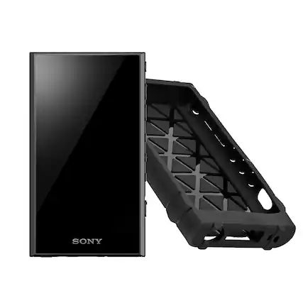 Front. Sony - Sony NW-A306 Walkman A Series High-Resolution Digital Audio Player (Black) bundle.