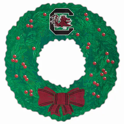 Front. Fan Creations - South Carolina Gamecocks 16'' Team Wreath Sign - Green.