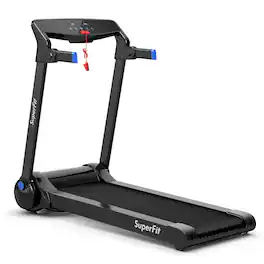 Gymax - Folding Electric Treadmill 3.0HP Exercise Running Machine w/ App Control Blue - Blue + Black