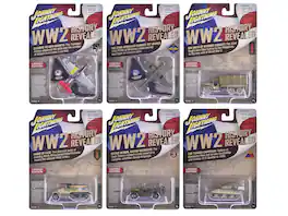 "Military" Set B of 6 pieces 2024 Release 1 Limited Edition Diecast Models by Johnny Lightning - Multicolor