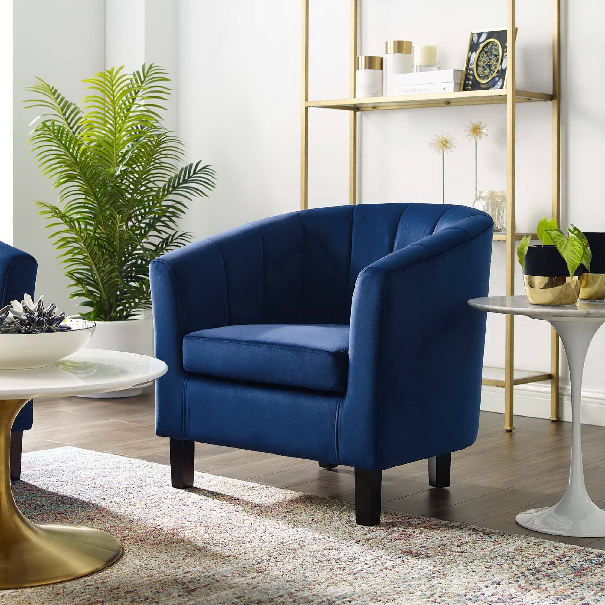 Alt View 2. Modway - Prospect Channel Tufted Performance Velvet Armchair by Modway - Blue.