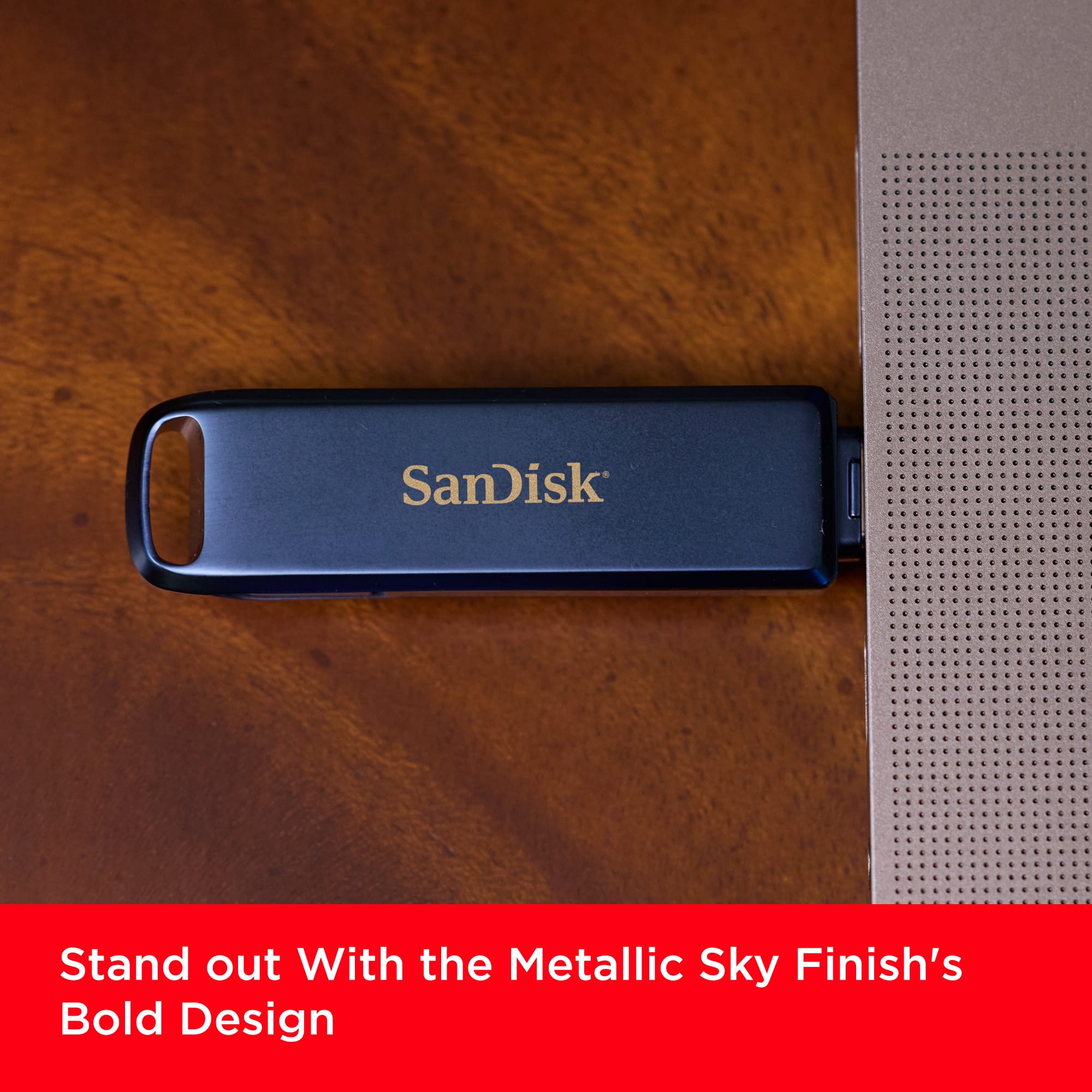 SanDisk stands out with the metallic sky finish's bold design.