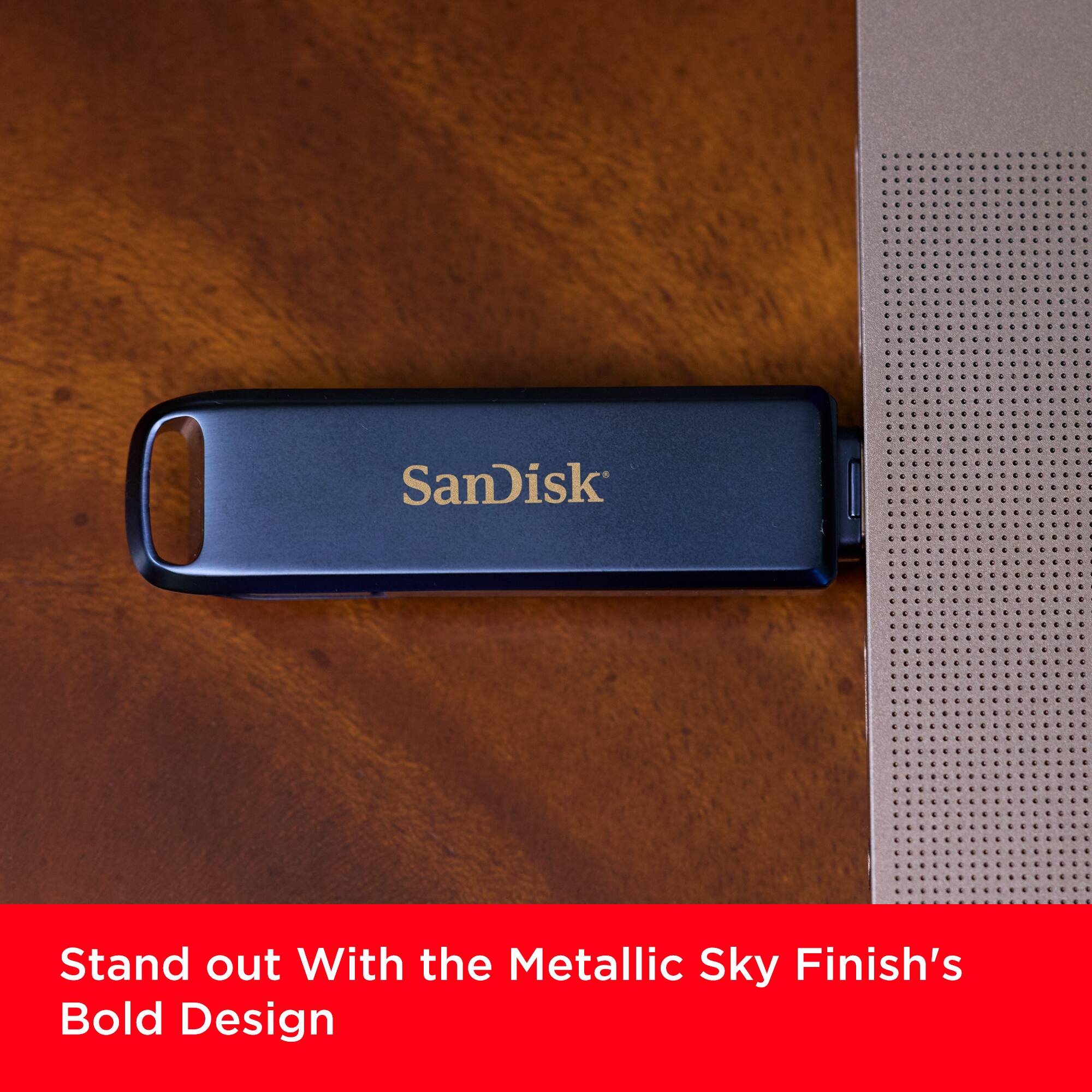 SanDisk stands out with the metallic sky finish's bold design.