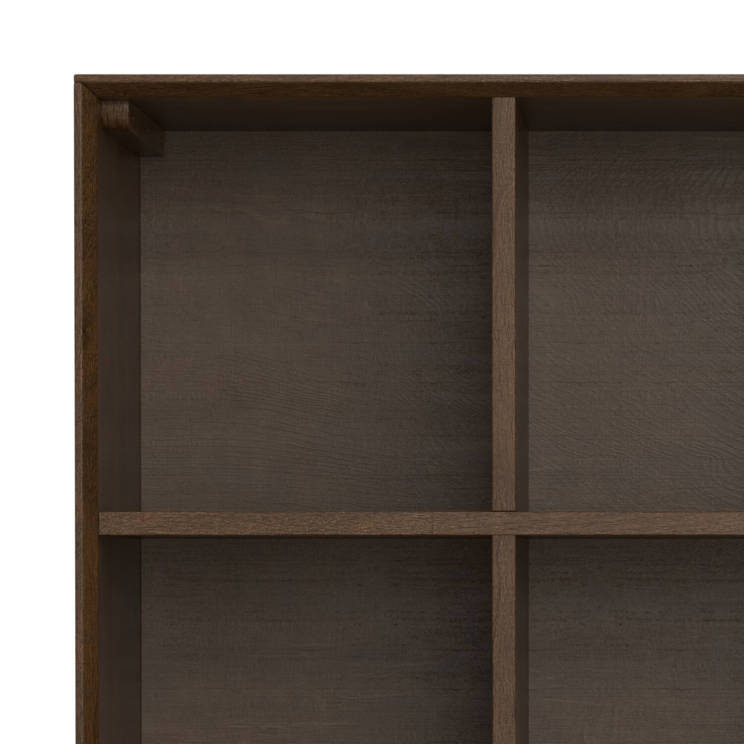 Alt View 6. Simpli Home - Banting SOLID HARDWOOD 58 inch x 42 inch Modern Industrial 9 Cube Bookcase with Drawers in Walnut Brown - Walnut Brown.