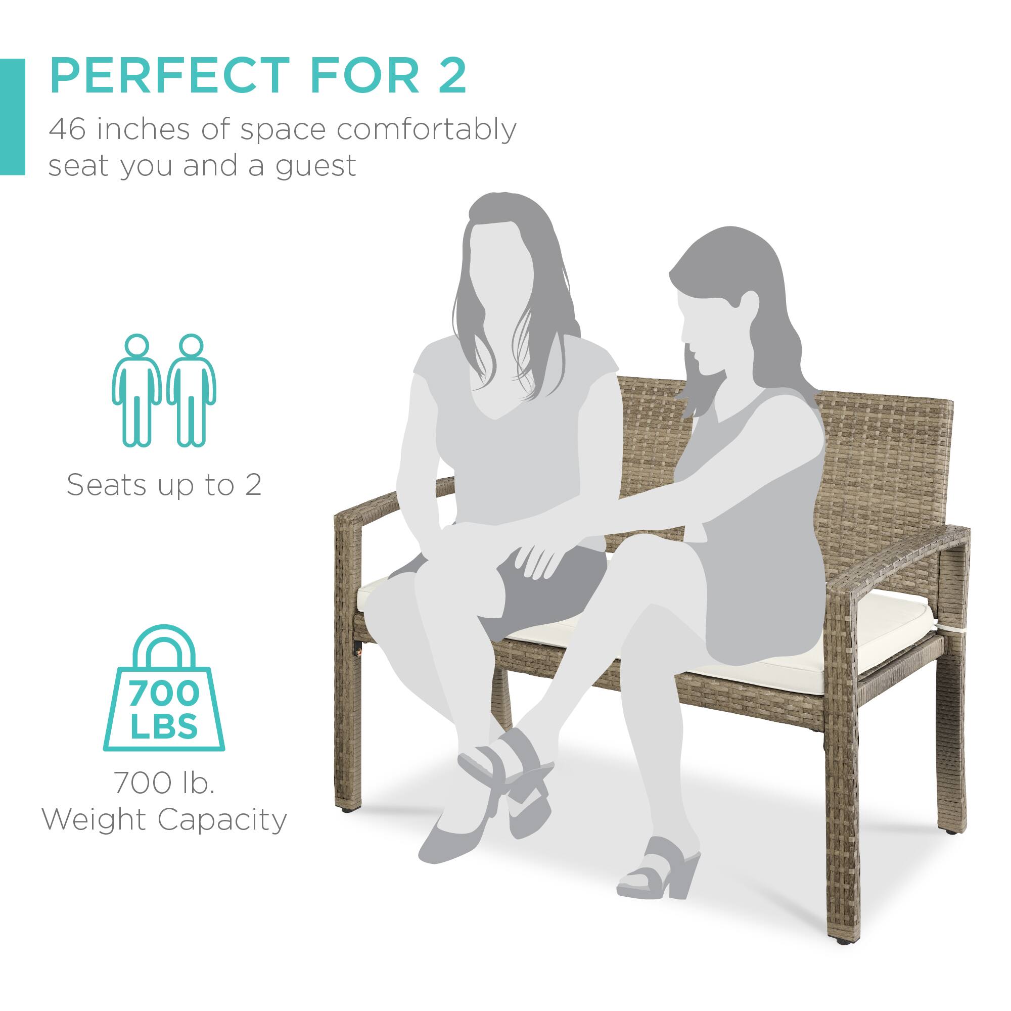 PERFECT FOR 2

46 inches of space comfortably seat you and a guest

Seats up to 2

700 LBS

700 lb. Weight Capacity