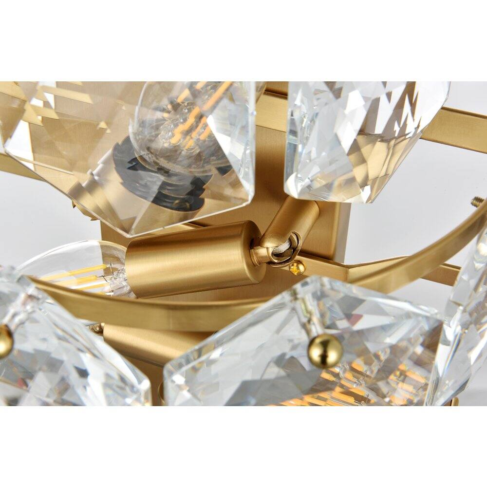 Back. Elegant Lighting - Adaline 14 Inch Wall Sconce In Satin Gold - Satin Gold And Clear.