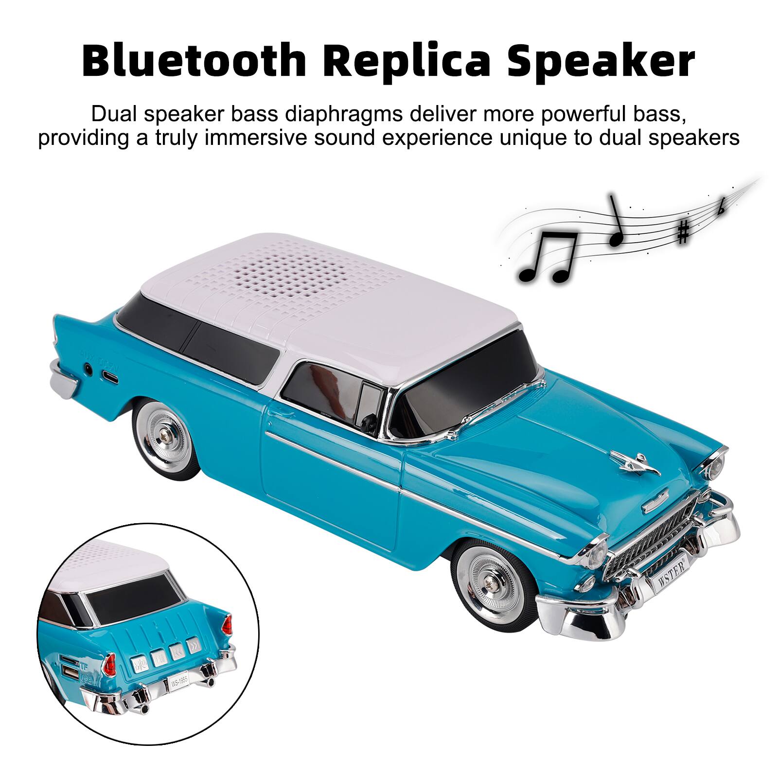 Bluetooth Replica Speaker

Dual speaker bass diaphragms deliver more powerful bass, providing a truly immersive sound experience unique to dual speakers