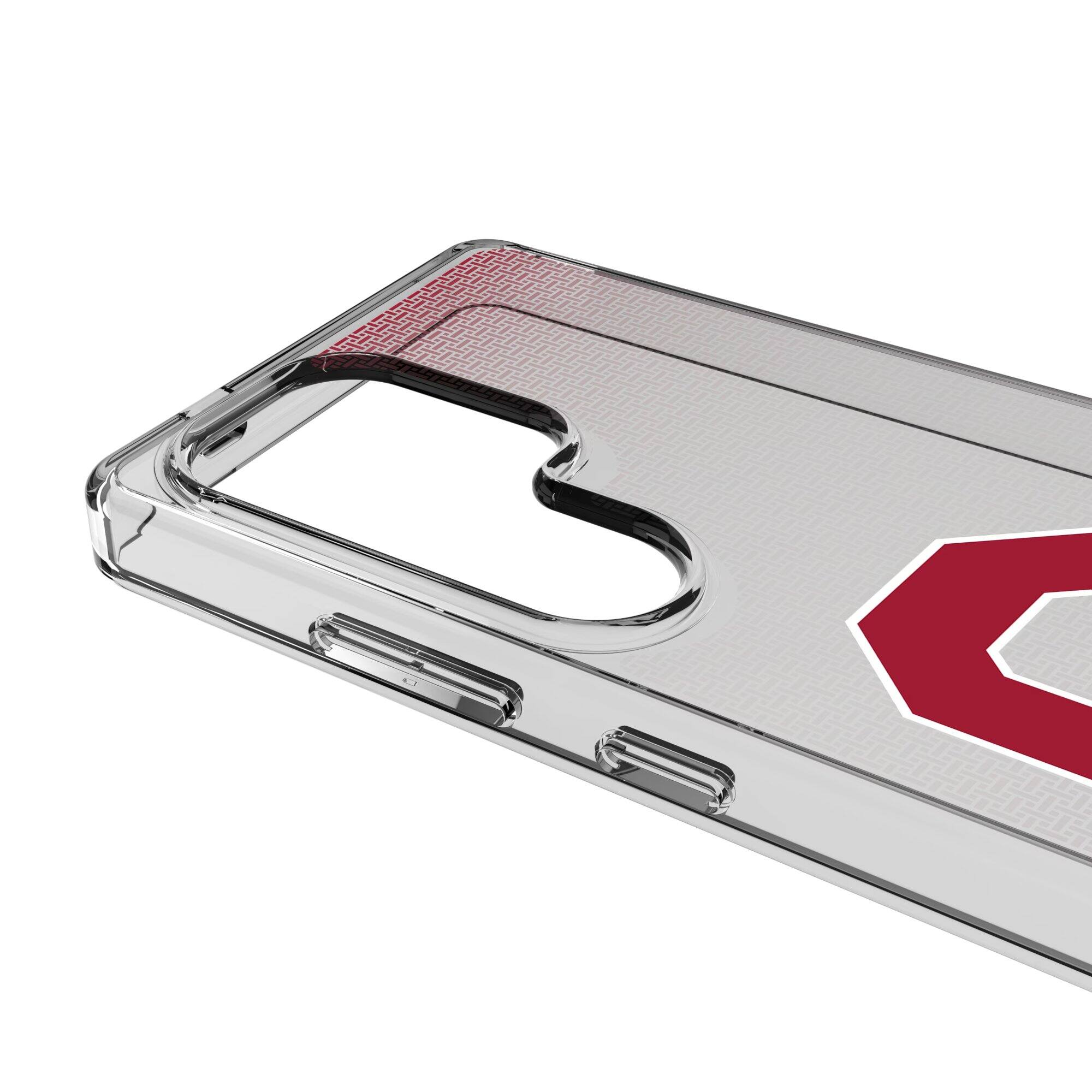 Alt View 2. Keyscaper - Oklahoma Sooners Linen Logo Galaxy Clear Case - S25 Plus - Multicolor.