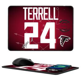 Keyscaper - A.J. Terrell Atlanta Falcons Wireless Charger and Mouse Pad - Black
