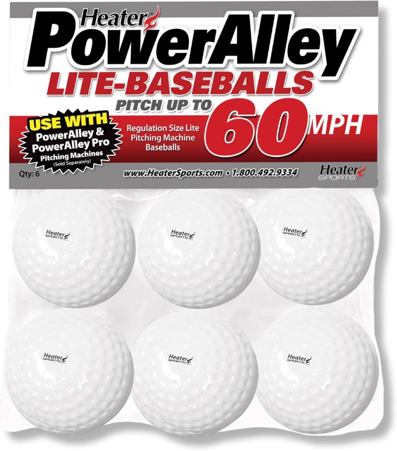 Amber Sporting Goods - Heater PowerAlley 60 MPH Lite Baseballs for Training- Pack of 6 - White price history on PriceWatchPro