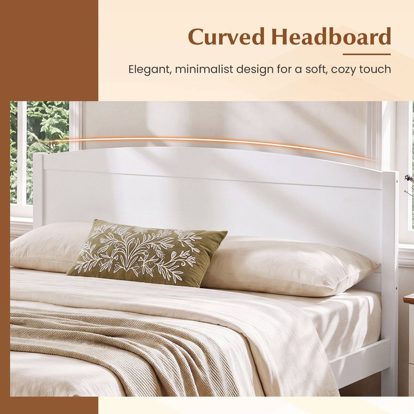 Curved Headboard

Elegant, minimalist design for a soft, cozy touch