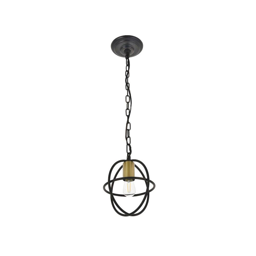 Alt View 3. Living District - Octavia 1 Light Brass And Dark Brown Pendant - Brass And Dark Brown.