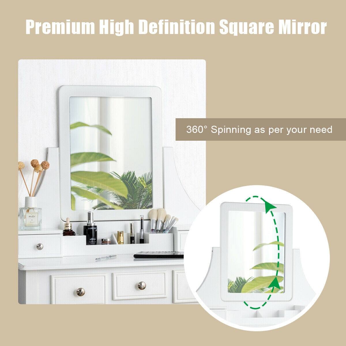 Premium High Definition Square Mirror 360° Spinning as per your need
