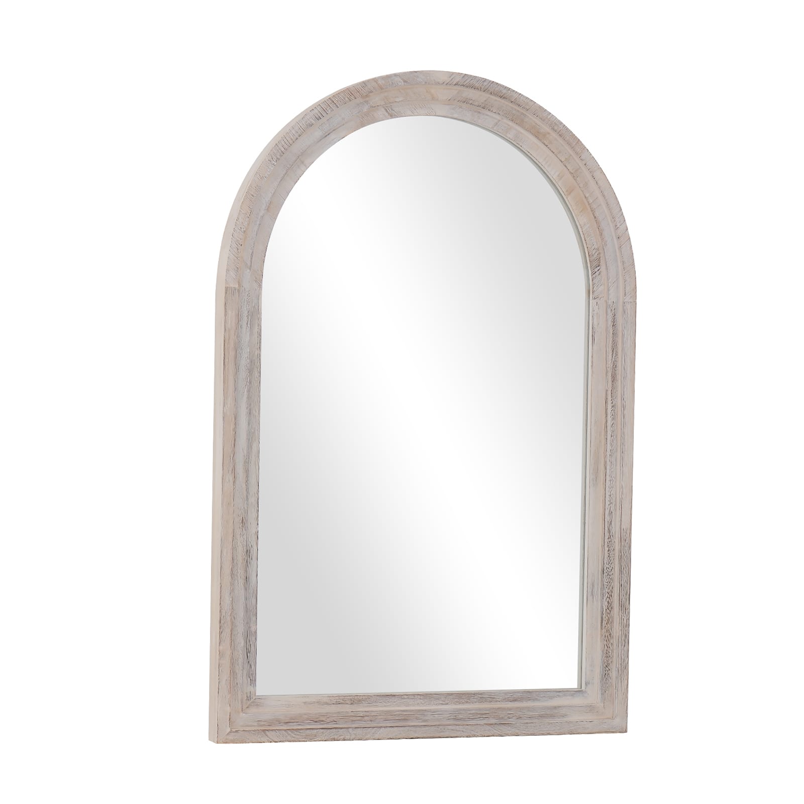 Easly - Antique 24 in. W x 36 in. H Arched Wood Frame Vanity Wall Mirror - White price history on PriceWatchPro