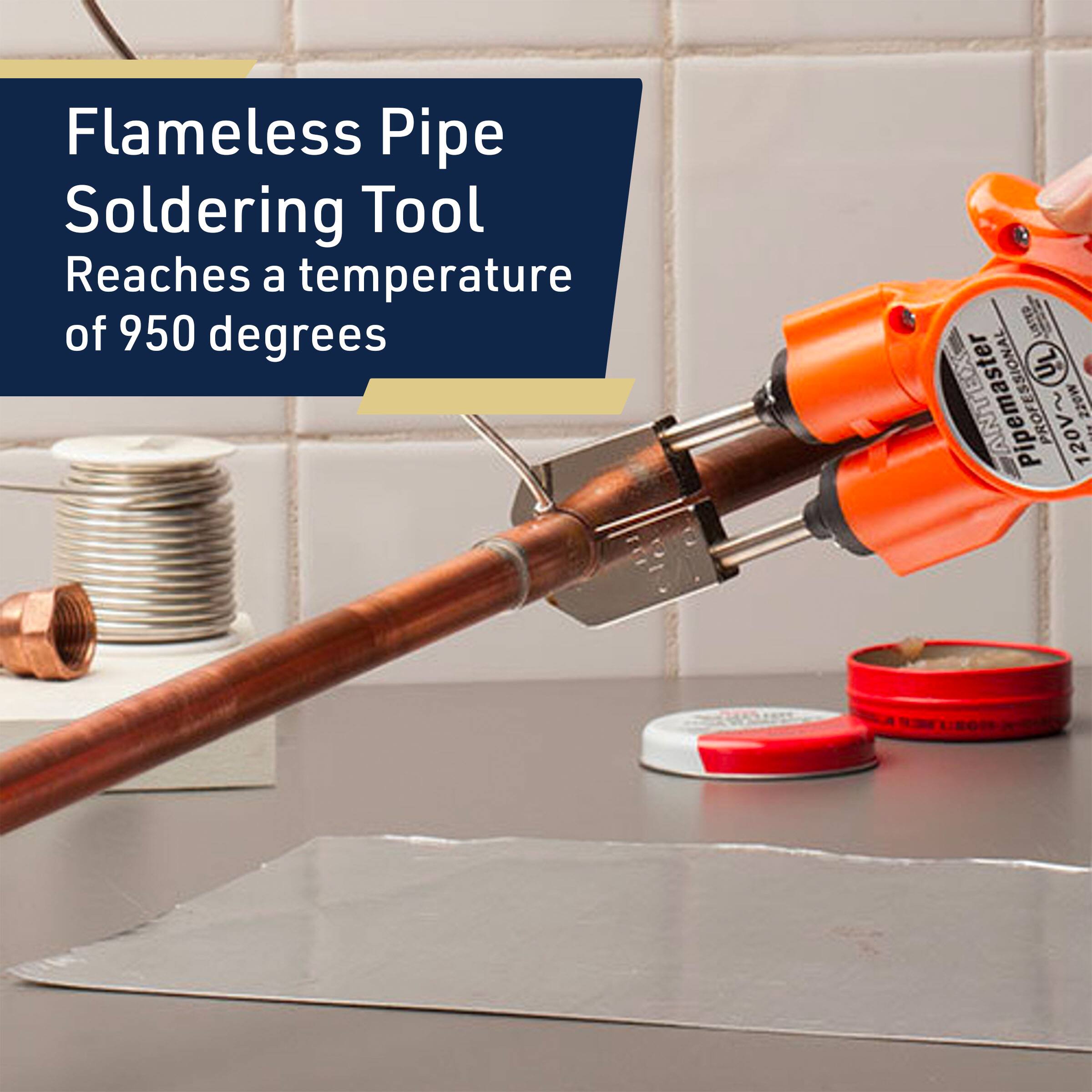 Flameless Pipe Soldering Tool Reaches a temperature of 950 degrees

Pipemaster 120V~ Pro Power

SSOM E