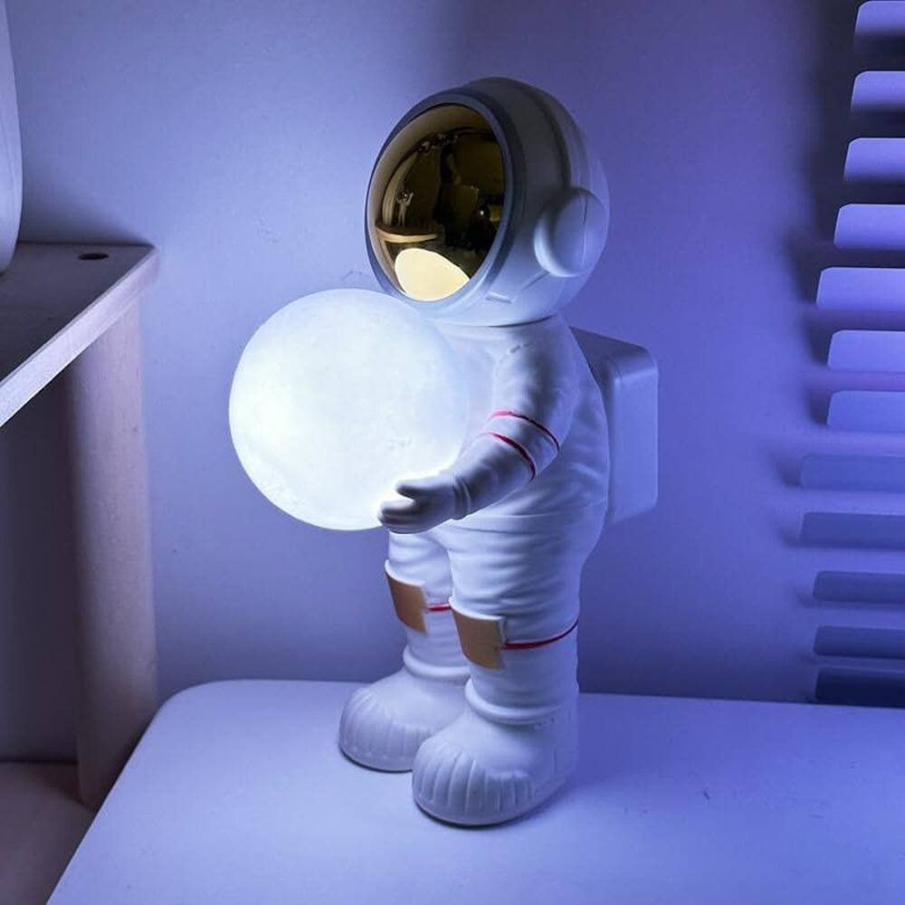 Front. MOSZAR LLC - Astronaut Lamp for Kids, 6 Colors, Space Buddy Bluetooth Speaker, Moon Light.