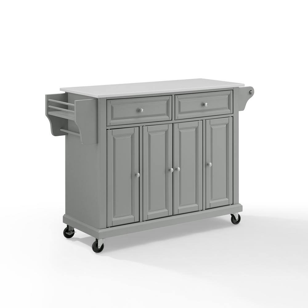 Alt View 2. Crosley Furniture - Full Size Stone Top Kitchen Cart - Gray.