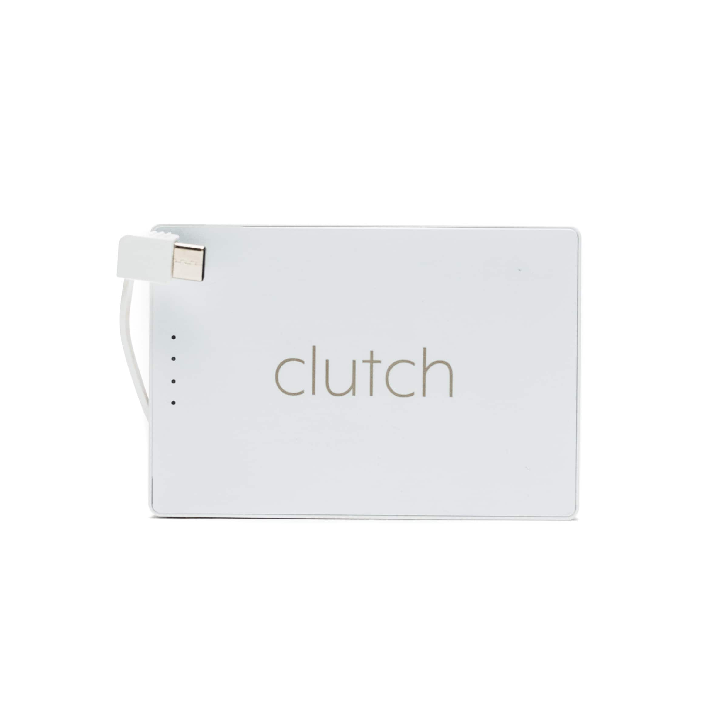Clutch - Pro USB-C 5000mAh Ultra Thin Magnetic Portable Charger with Built-In Charging Cable - White