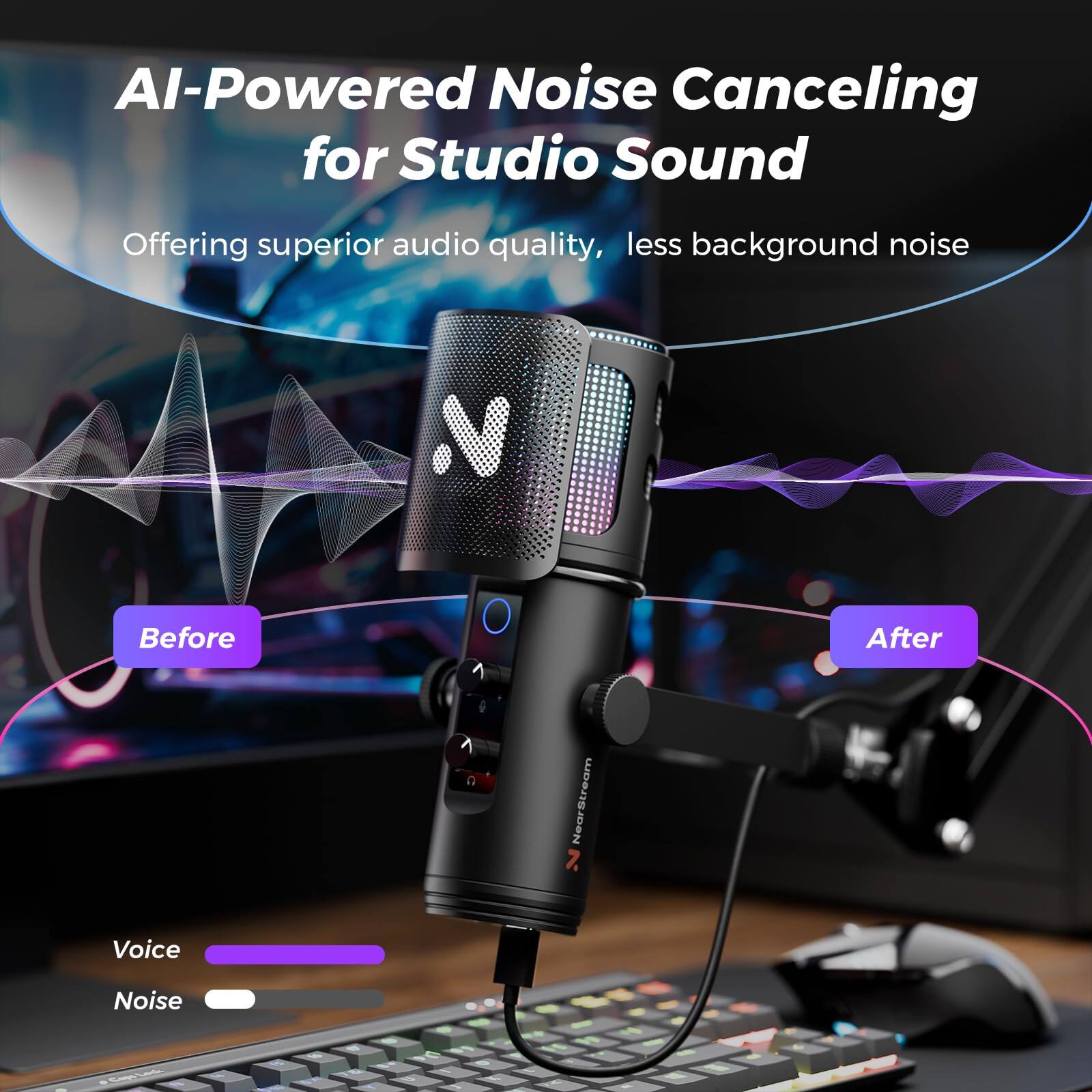 AI-Powered Noise Canceling for Studio Sound

Offering superior audio quality, less background noise

Before

After

Voice Noise