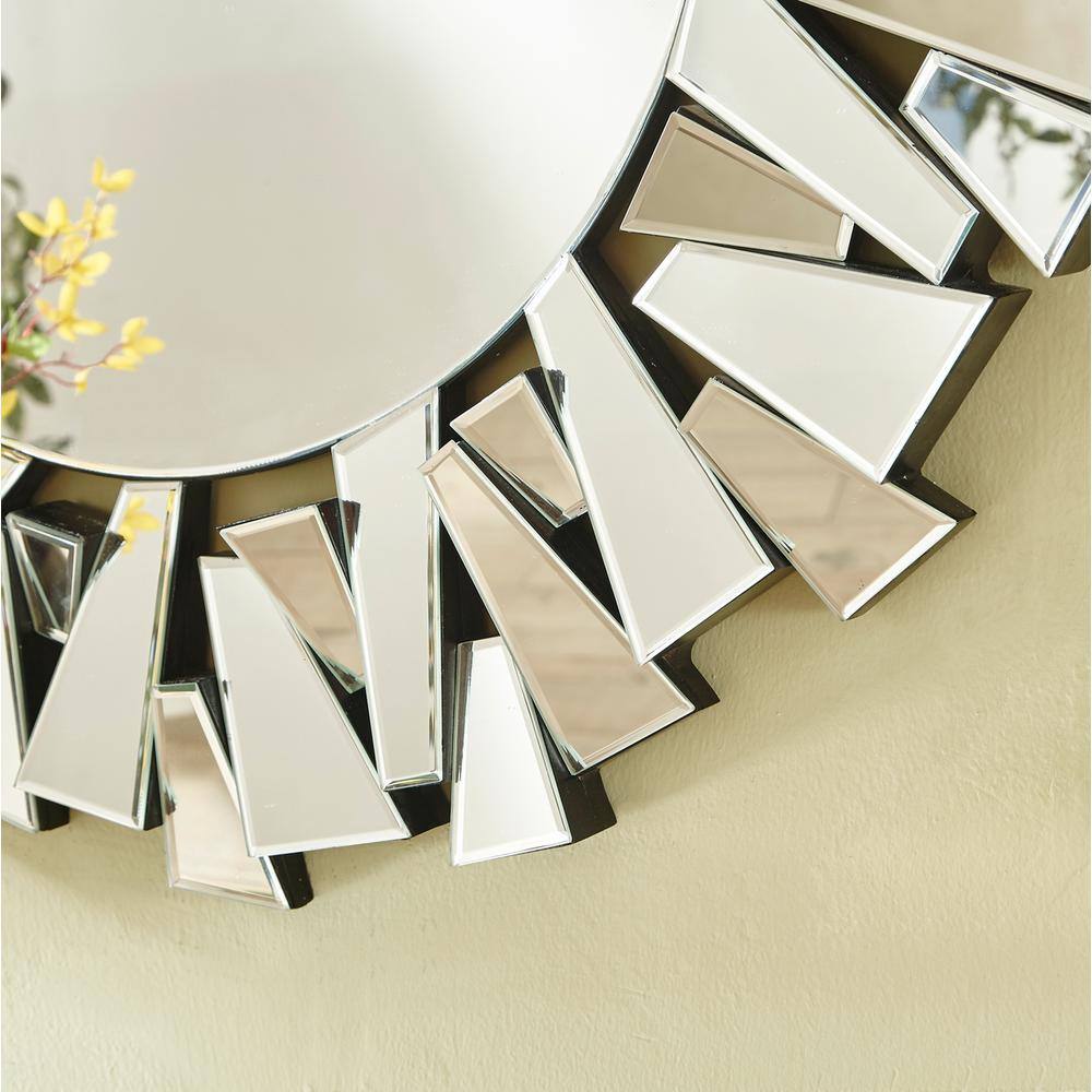 Alt View 1. Elegant Decor - Sparkle 31.5 in. Contemporary Round Mirror in Clear - Clear.