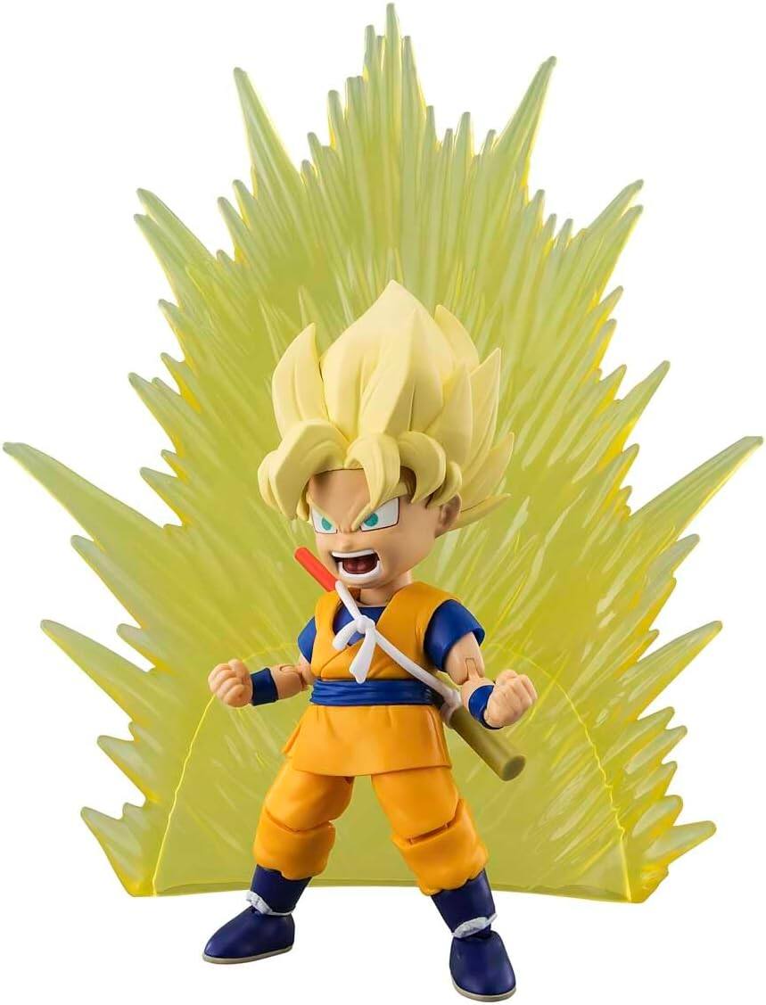 Back. Bandai - Dragon Stars Series - Dragon Ball Super - Super Saiyan Goku (Mini) [Daima Ver.] Power Up Pack Action Figure Set.