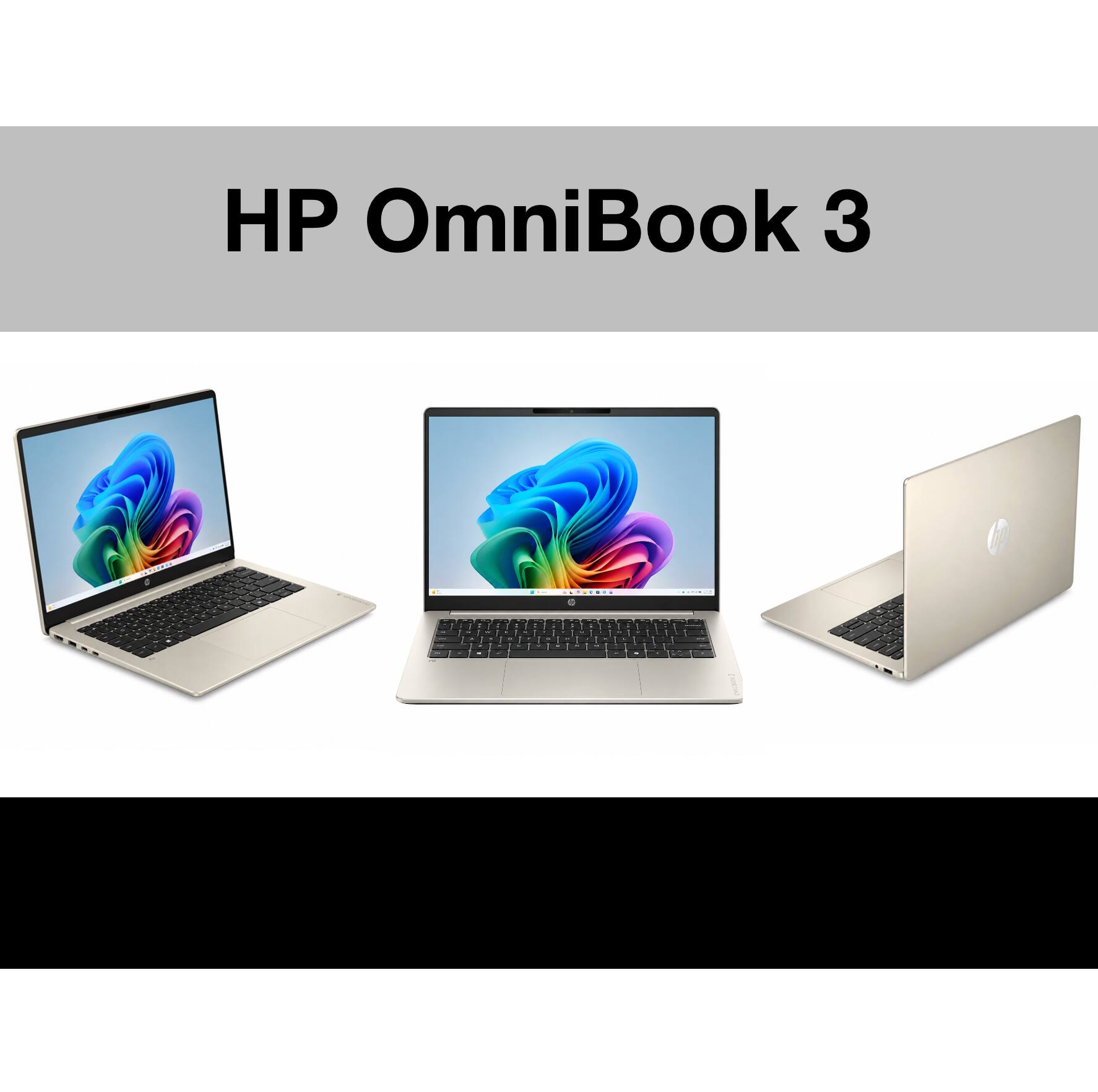 Alt View 1. HP - OmniBook 3 Laptop 14.0 WUXGA Display (Snapdragon X X1-26-100, 16GB, Win 11 Pro) w/Dockztorm Wireless Mouse - Warm Gold.