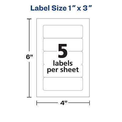 Label Size 1" x 3"  
6"  
4"  
5 labels per sheet