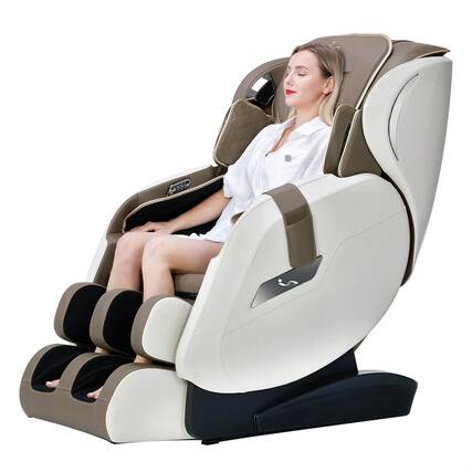 Front. MassaMax - MassaMAX MF600 Full Body Massage Chair - Beige.