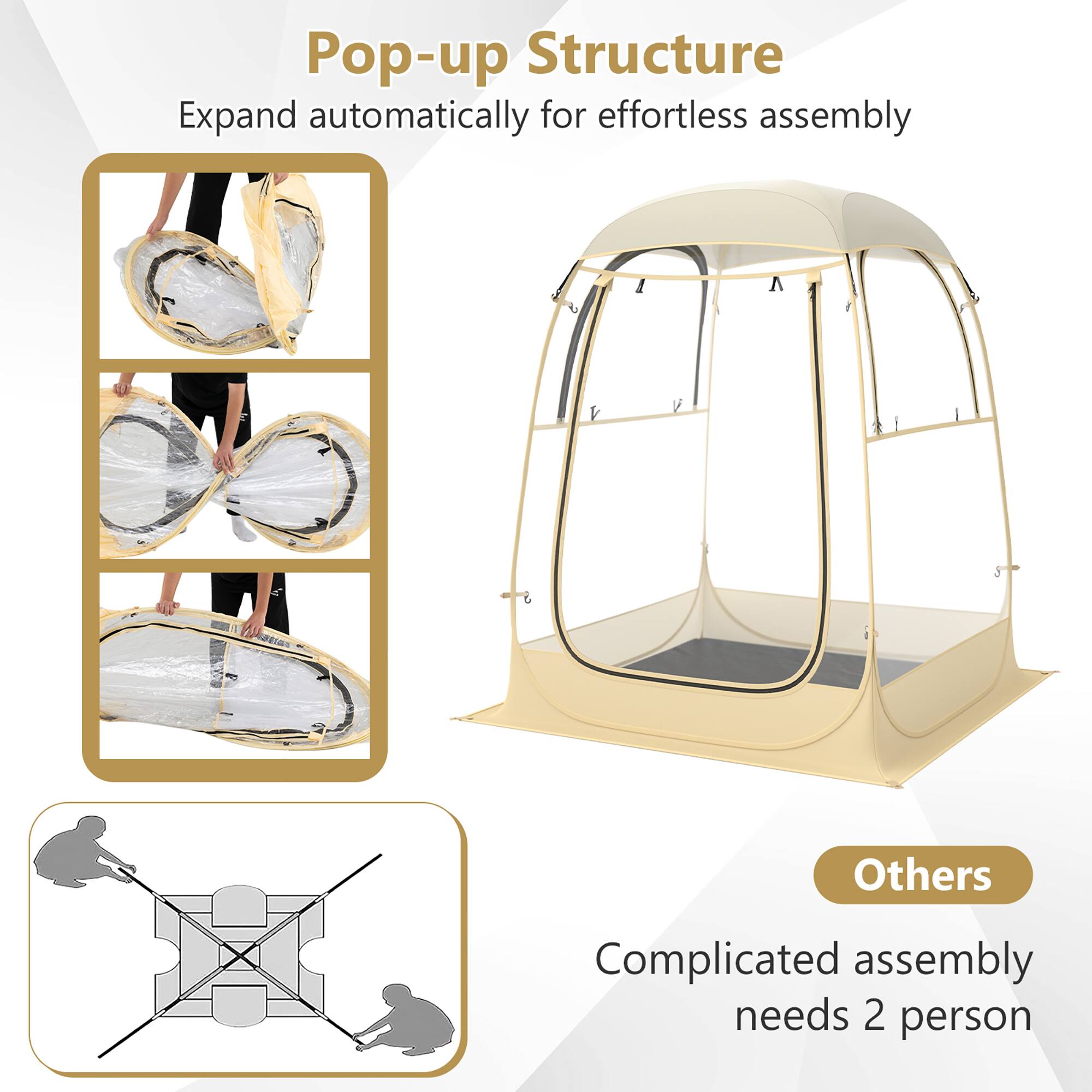 Gymax 4.2 x 4.2 FT Instant Pop up Tent Weatherproof Shelter Sports