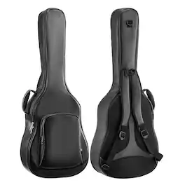VEVOR - Acoustic Guitar Hard Case, 47.1 Inch, Hard-Shell Protective Travel Carrying Case with Accessory Compartment - Black