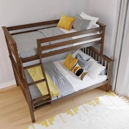 Hivvago - Twin over Full size Solid Wood Bunk Bed - Brown