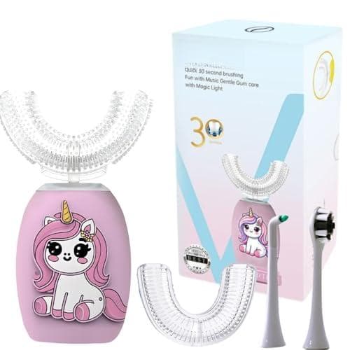 Cozy Serene - Ultrasonic U-shaped Toothbrush For Teeth Electric Adults - 360° Mouth Cleansing Hands Free Gums - Pink - Kids-1 Count (Pack of 1)