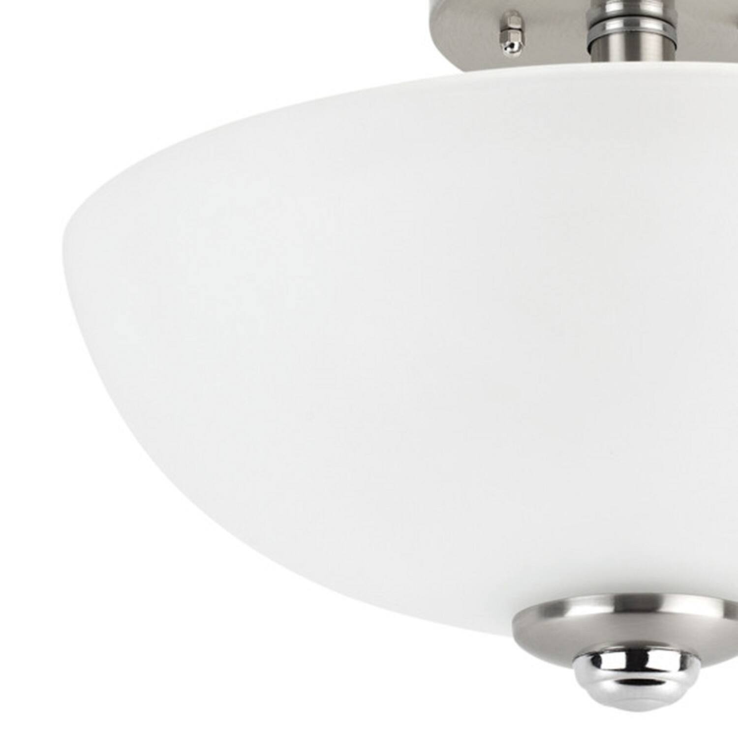 Angle. Globe Electric - Globe Electric Hudson 8.25 in. H X 13 in. W X 13 in. L Brushed Nickel Ceiling Light.