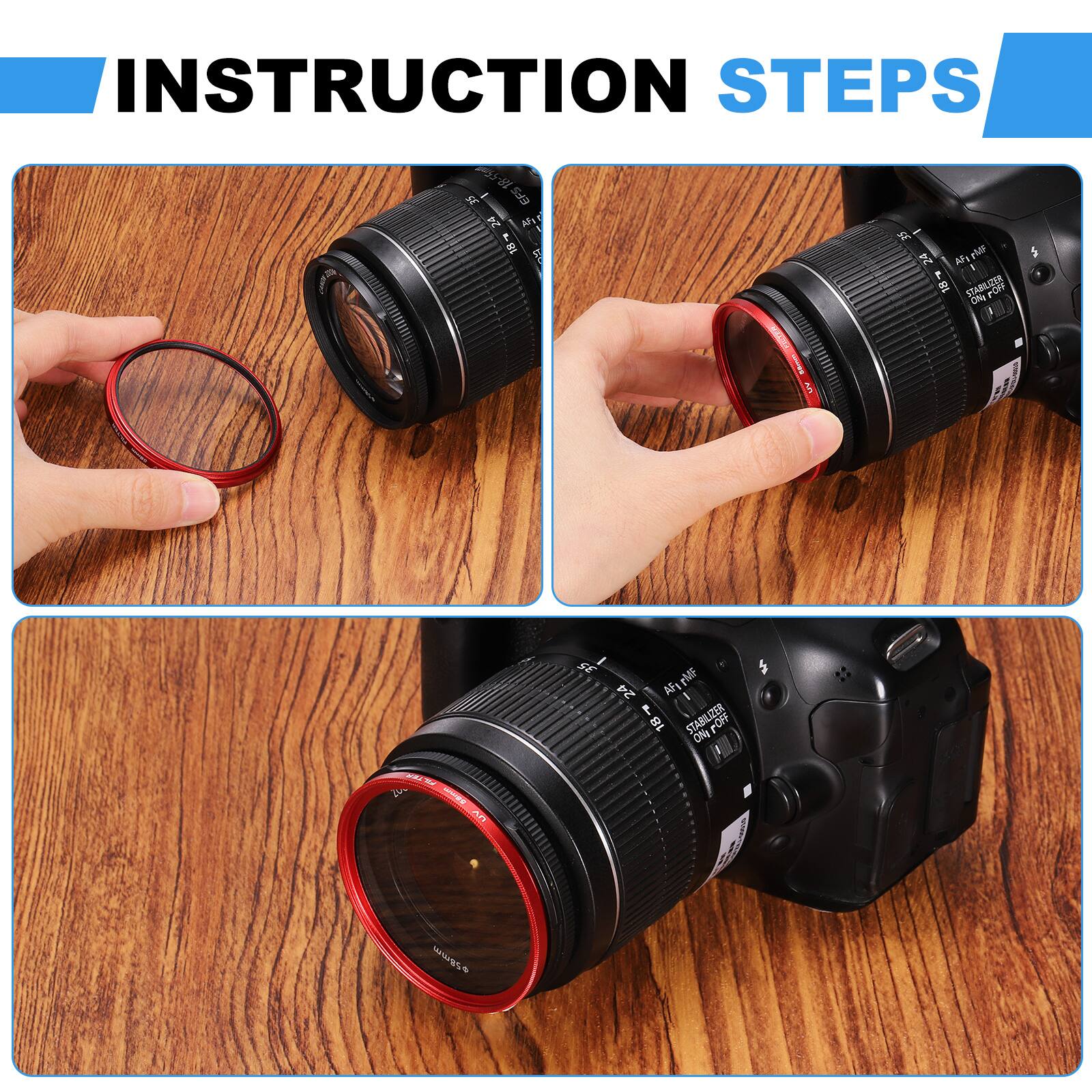 INSTRUCTION STEPS

1. 58mm C-EP 24
2. Mu Ji F 18
3. I ! A 24 AnuM 2 - 1 1
4. STAMIZER FOR Cf I SE 1 24 AFurMF Al - 18
5. STABILIZER POR ON W - DA - 5